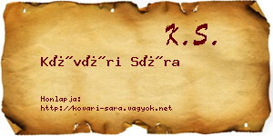 Kővári Sára névjegykártya